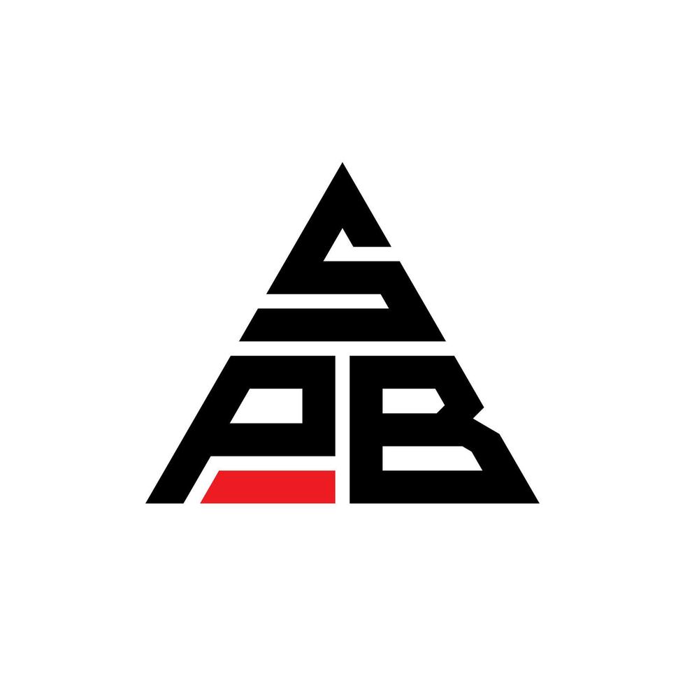 diseño de logotipo de letra de triángulo spb con forma de triángulo. monograma de diseño de logotipo de triángulo spb. plantilla de logotipo de vector de triángulo spb con color rojo. logo triangular spb logo simple, elegante y lujoso.