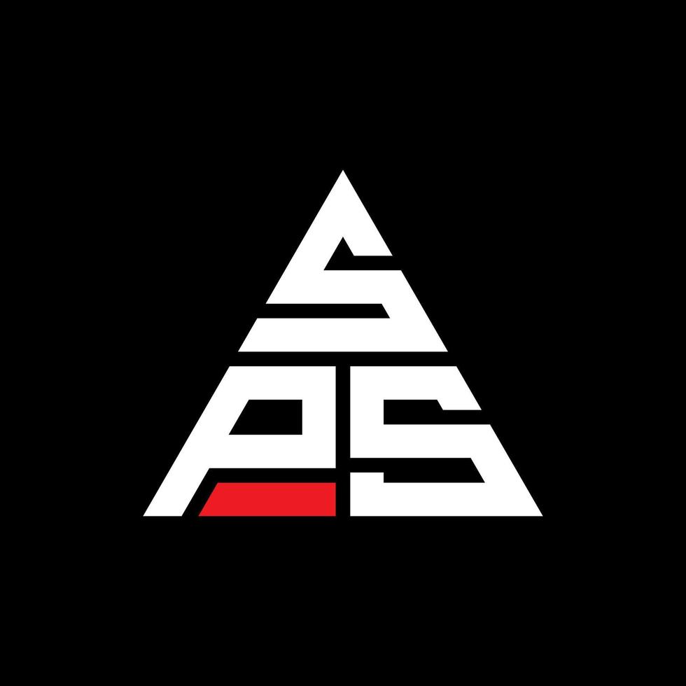 SPS triangle letter logo design with triangle shape. SPS triangle logo design monogram. SPS triangle vector logo template with red color. SPS triangular logo Simple, Elegant, and Luxurious Logo.