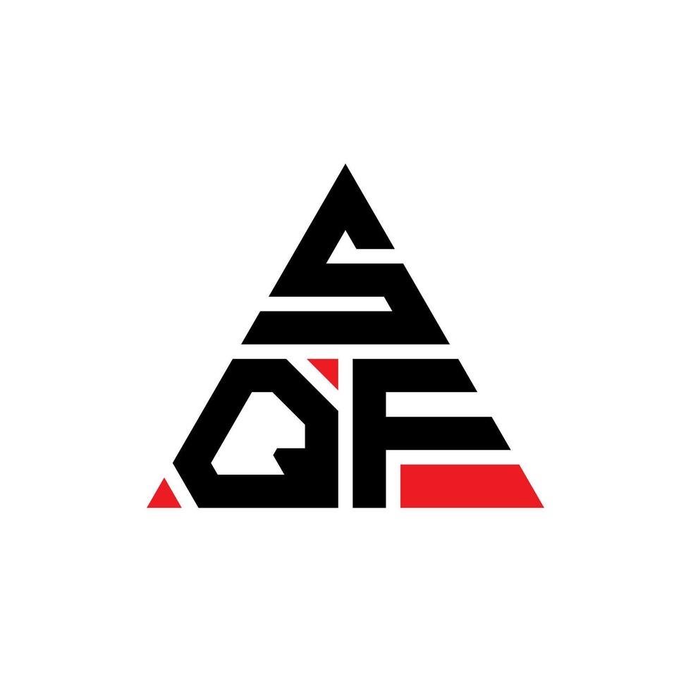 SQF triangle letter logo design with triangle shape. SQF triangle logo design monogram. SQF triangle vector logo template with red color. SQF triangular logo Simple, Elegant, and Luxurious Logo.