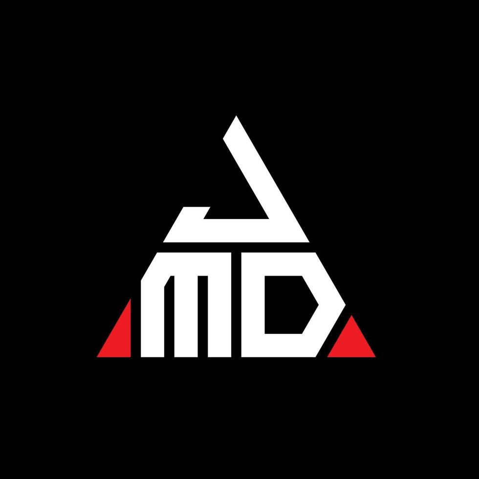 jmd diseño de logotipo de letra triangular con forma de triángulo. monograma de diseño del logotipo del triángulo jmd. plantilla de logotipo de vector de triángulo jmd con color rojo. logotipo triangular jmd logotipo simple, elegante y lujoso.