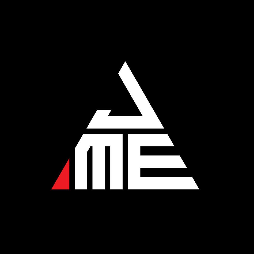 jme diseño de logotipo de letra triangular con forma de triángulo. monograma de diseño del logotipo del triángulo jme. plantilla de logotipo de vector de triángulo jme con color rojo. logotipo triangular jme logotipo simple, elegante y lujoso.