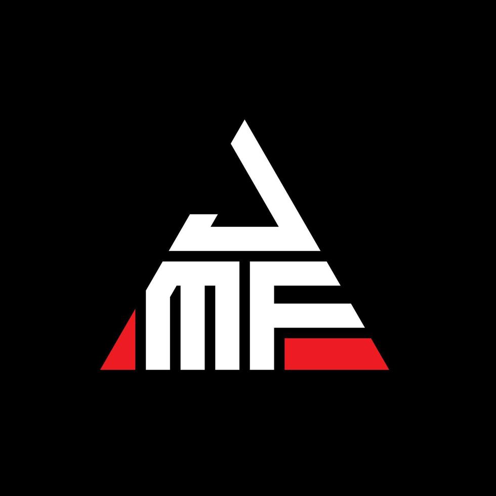 Diseño de logotipo de letra triangular jmf con forma de triángulo. monograma de diseño del logotipo del triángulo jmf. Plantilla de logotipo de vector de triángulo jmf con color rojo. logotipo triangular jmf logotipo simple, elegante y lujoso.
