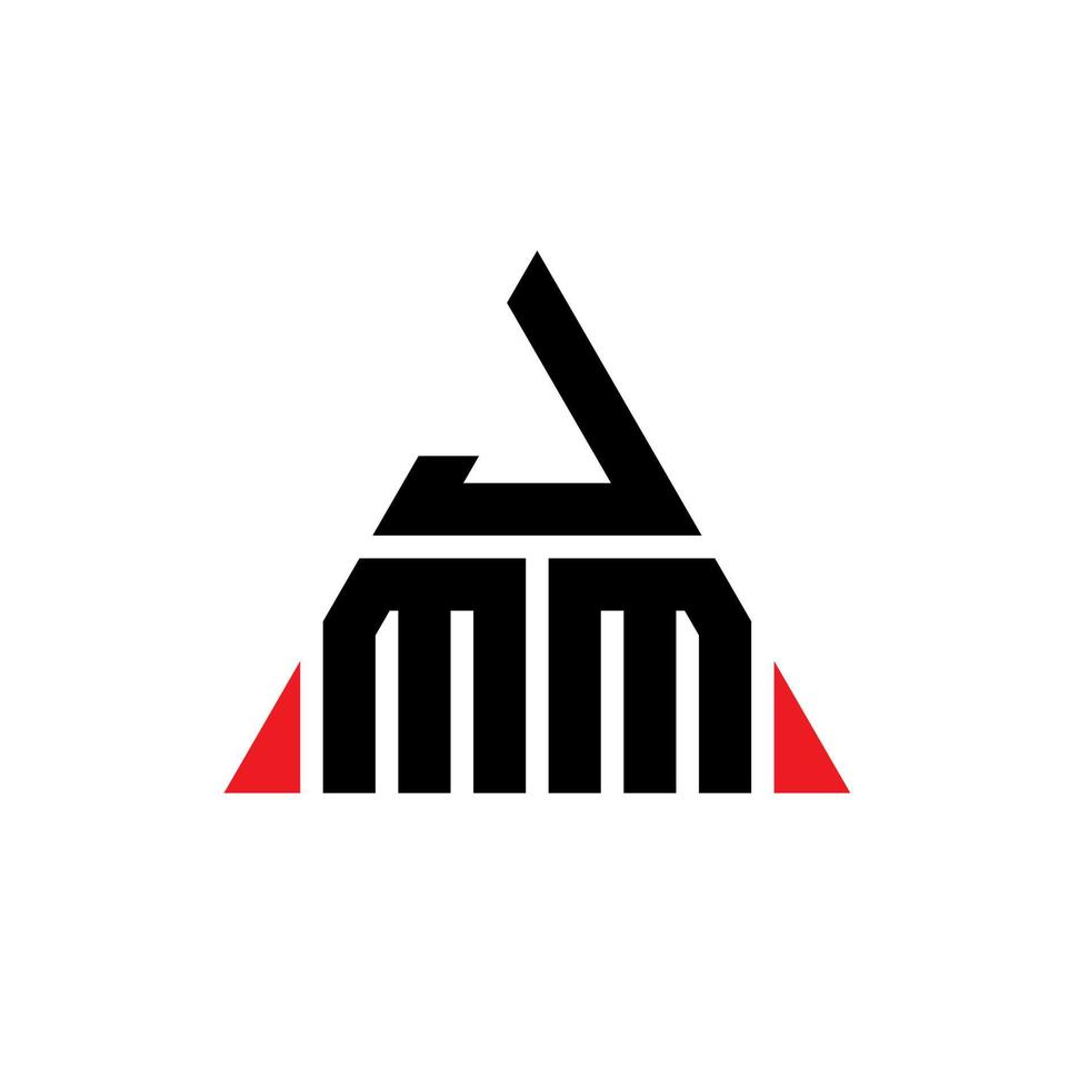 diseño de logotipo de letra triangular jmm con forma de triángulo. monograma de diseño del logotipo del triángulo jmm. plantilla de logotipo de vector de triángulo jmm con color rojo. logotipo triangular jmm logotipo simple, elegante y lujoso.