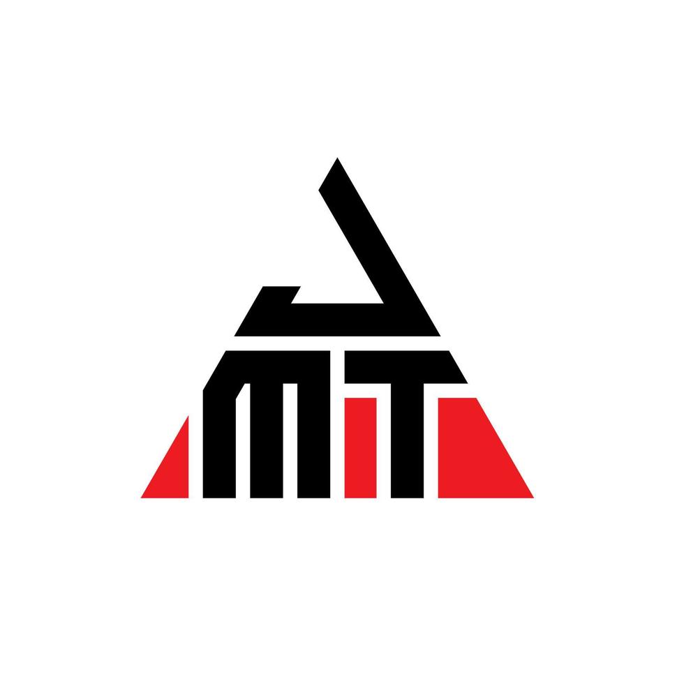 jmt diseño de logotipo de letra triangular con forma de triángulo. monograma de diseño del logotipo del triángulo jmt. plantilla de logotipo de vector de triángulo jmt con color rojo. logotipo triangular jmt logotipo simple, elegante y lujoso.