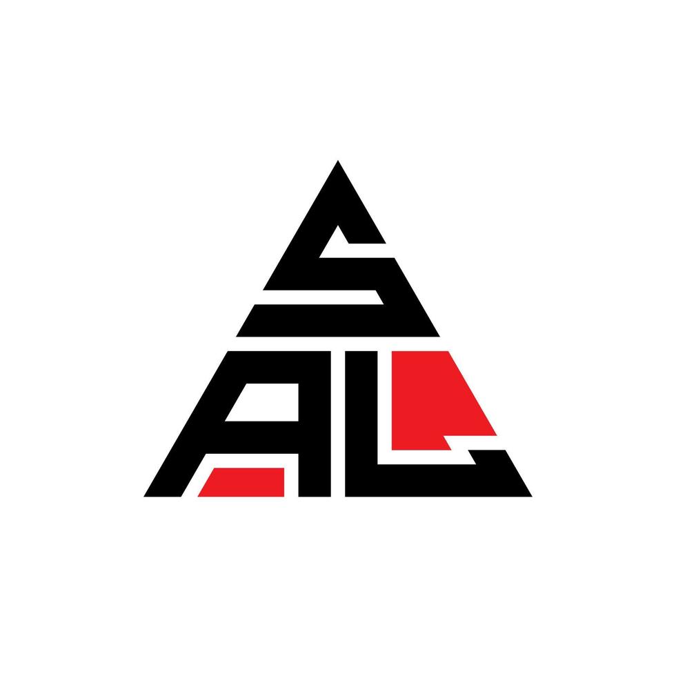 diseño de logotipo de letra de triángulo sal con forma de triángulo. monograma de diseño de logotipo de triángulo de sal. plantilla de logotipo de vector de triángulo de sal con color rojo. logo triangular de sal logo simple, elegante y lujoso.