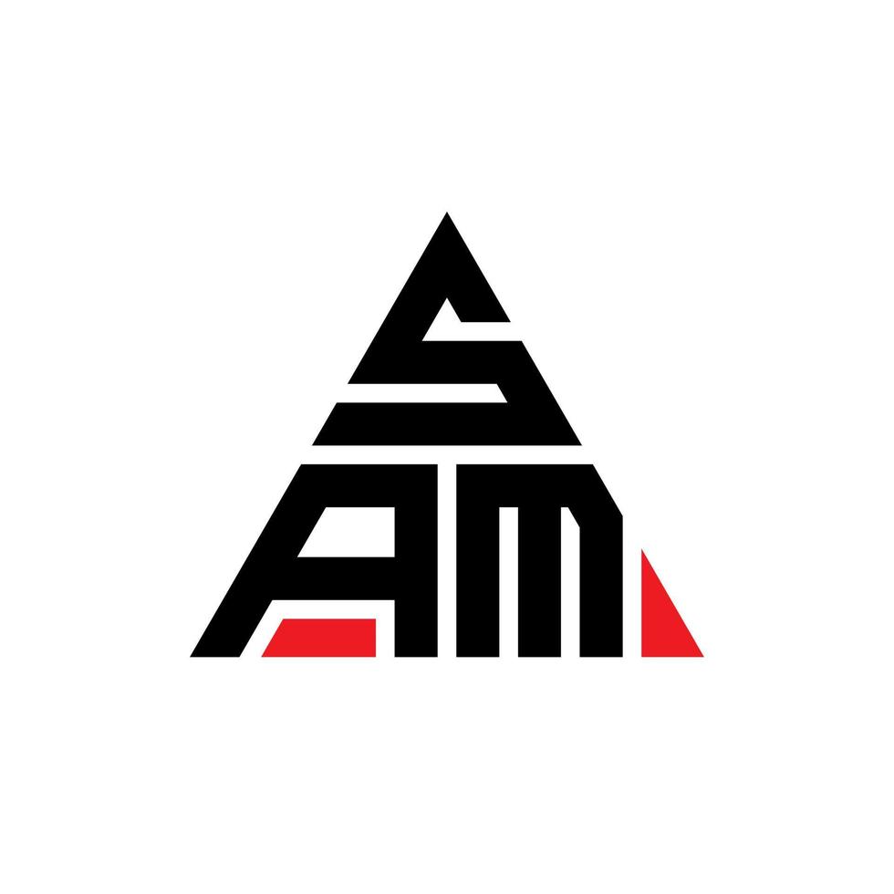 diseño del logotipo de la letra del triángulo sam con forma de triángulo. monograma de diseño del logotipo del triángulo sam. plantilla de logotipo de vector de triángulo sam con color rojo. logo triangular de sam logo simple, elegante y lujoso.