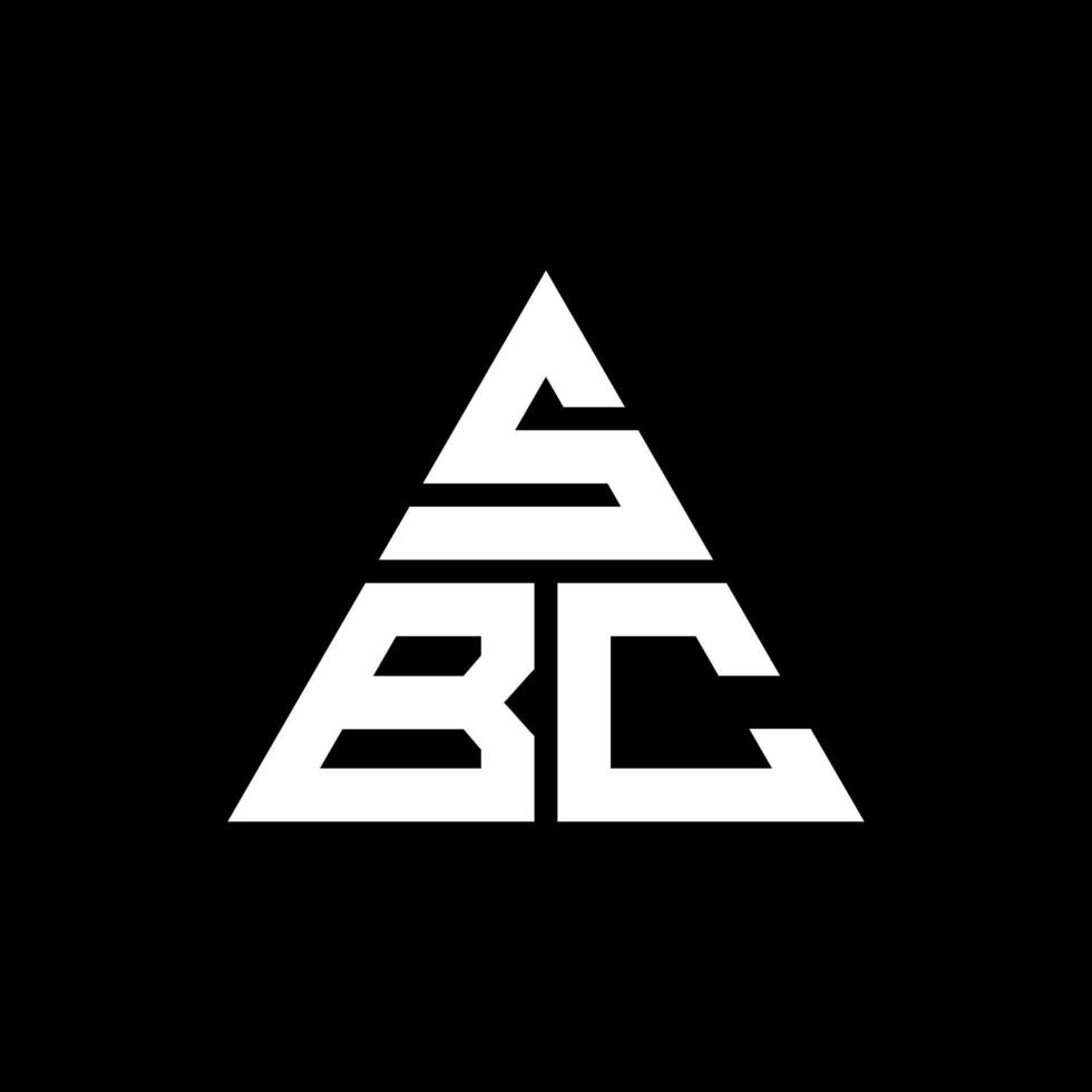 diseño de logotipo de letra triangular sbc con forma de triángulo. monograma de diseño del logotipo del triángulo sbc. plantilla de logotipo de vector de triángulo sbc con color rojo. logotipo triangular sbc logotipo simple, elegante y lujoso.