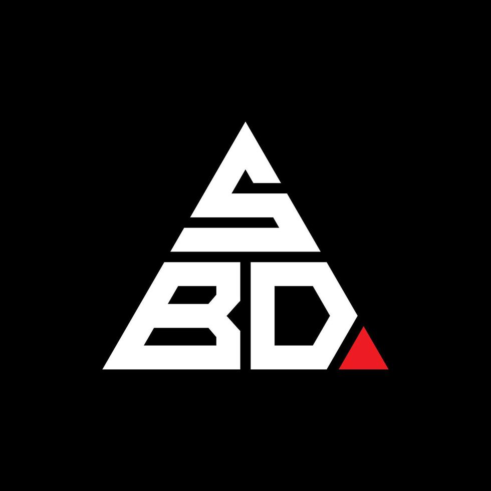 diseño de logotipo de letra de triángulo sbd con forma de triángulo. monograma de diseño de logotipo de triángulo sbd. plantilla de logotipo de vector de triángulo sbd con color rojo. logotipo triangular sbd logotipo simple, elegante y lujoso.