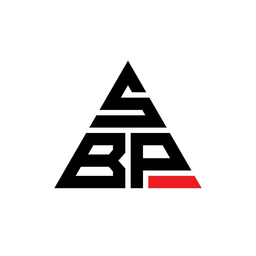 diseño de logotipo de letra triangular sbp con forma de triángulo. monograma de diseño del logotipo del triángulo sbp. plantilla de logotipo de vector de triángulo sbp con color rojo. logotipo triangular sbp logotipo simple, elegante y lujoso.