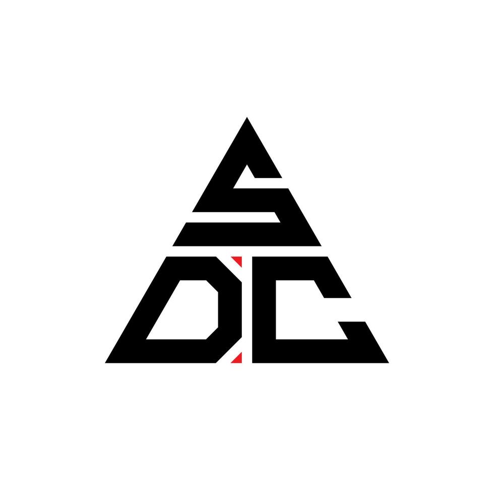 diseño de logotipo de letra triangular sdc con forma de triángulo. monograma de diseño del logotipo del triángulo sdc. plantilla de logotipo de vector de triángulo sdc con color rojo. logotipo triangular sdc logotipo simple, elegante y lujoso.