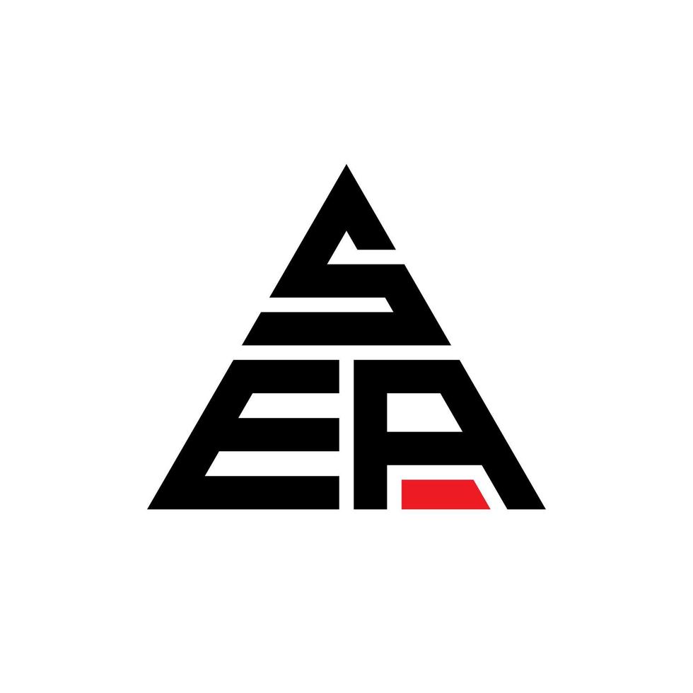 diseño de logotipo de letra de triángulo marino con forma de triángulo. monograma de diseño del logotipo del triángulo marino. plantilla de logotipo de vector de triángulo de mar con color rojo. logotipo triangular del mar logotipo simple, elegante y lujoso.