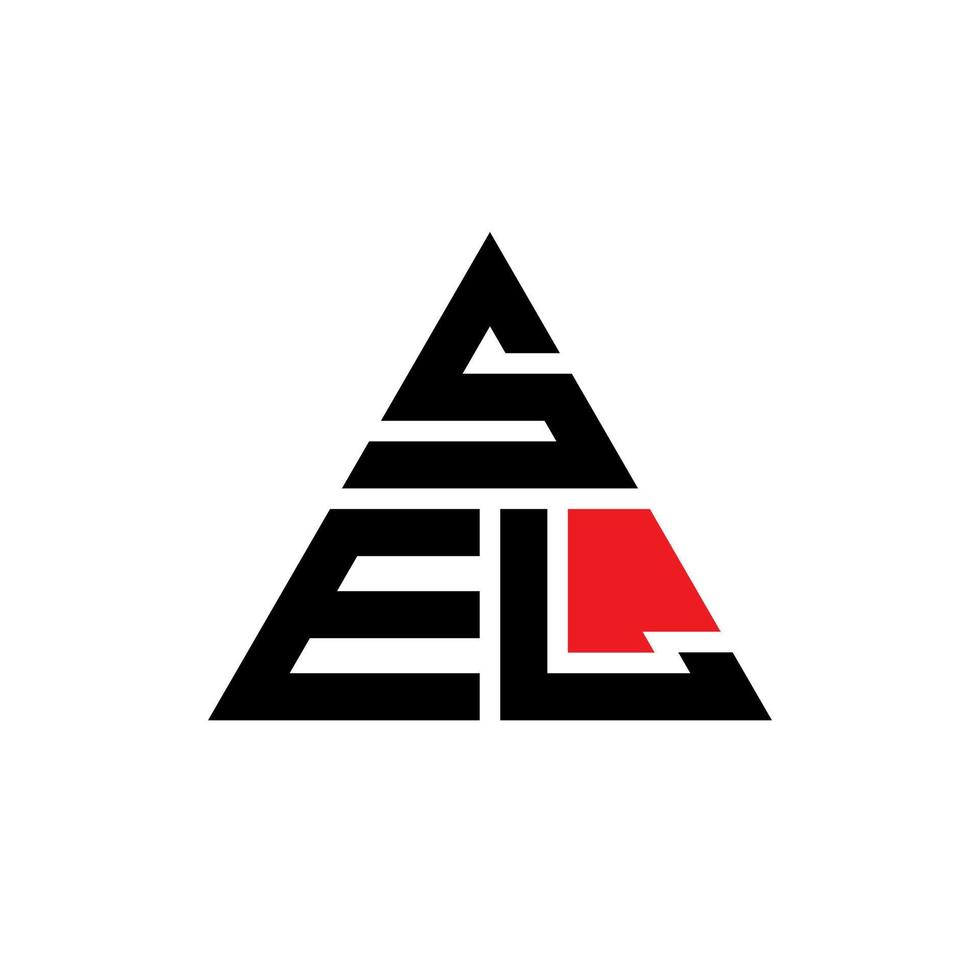 sel diseño de logotipo de letra triangular con forma de triángulo. monograma de diseño del logotipo del triángulo sel. sel plantilla de logotipo vectorial triangular con color rojo. logotipo triangular sel logotipo simple, elegante y lujoso. vector