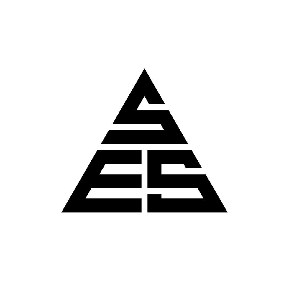 ses diseño de logotipo de letra triangular con forma de triángulo. monograma de diseño del logotipo del triángulo ses. ses plantilla de logotipo de vector de triángulo con color rojo. ses logo triangular logo simple, elegante y lujoso.