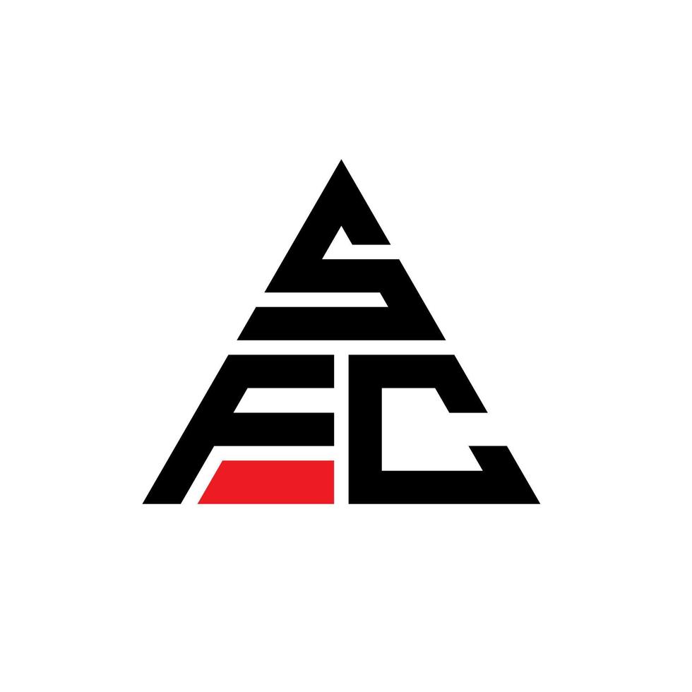 diseño de logotipo de letra triangular sfc con forma de triángulo. monograma de diseño de logotipo de triángulo sfc. plantilla de logotipo de vector de triángulo sfc con color rojo. logotipo triangular sfc logotipo simple, elegante y lujoso.