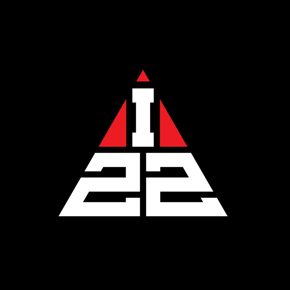 diseño de logotipo de letra de triángulo izz con forma de triángulo. monograma de diseño del logotipo del triángulo izz. plantilla de logotipo de vector de triángulo izz con color rojo. logotipo triangular izz logotipo simple, elegante y lujoso.