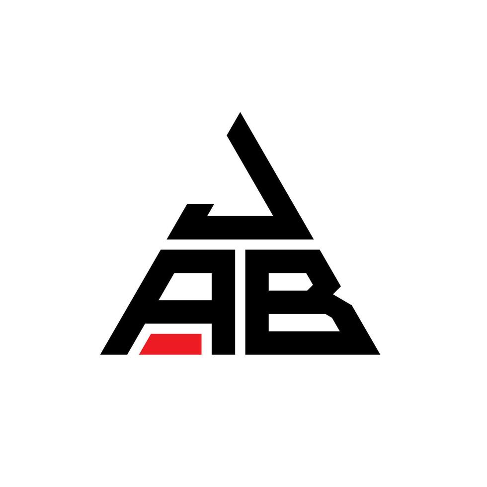 diseño de logotipo de letra triangular jab con forma de triángulo. monograma de diseño de logotipo de triángulo jab. plantilla de logotipo de vector de triángulo jab con color rojo. logo triangular jab logo simple, elegante y lujoso.