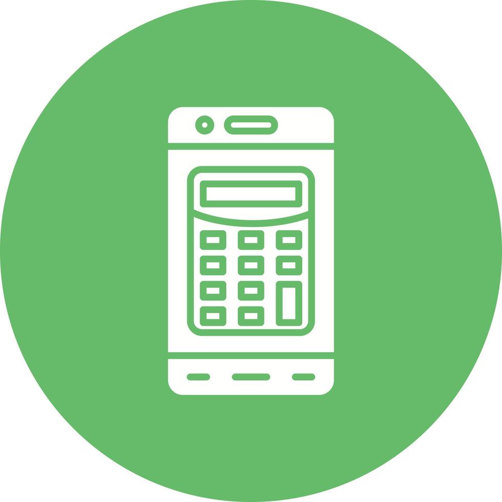 Mobile Calculator Glyph Circle Background Icon vector