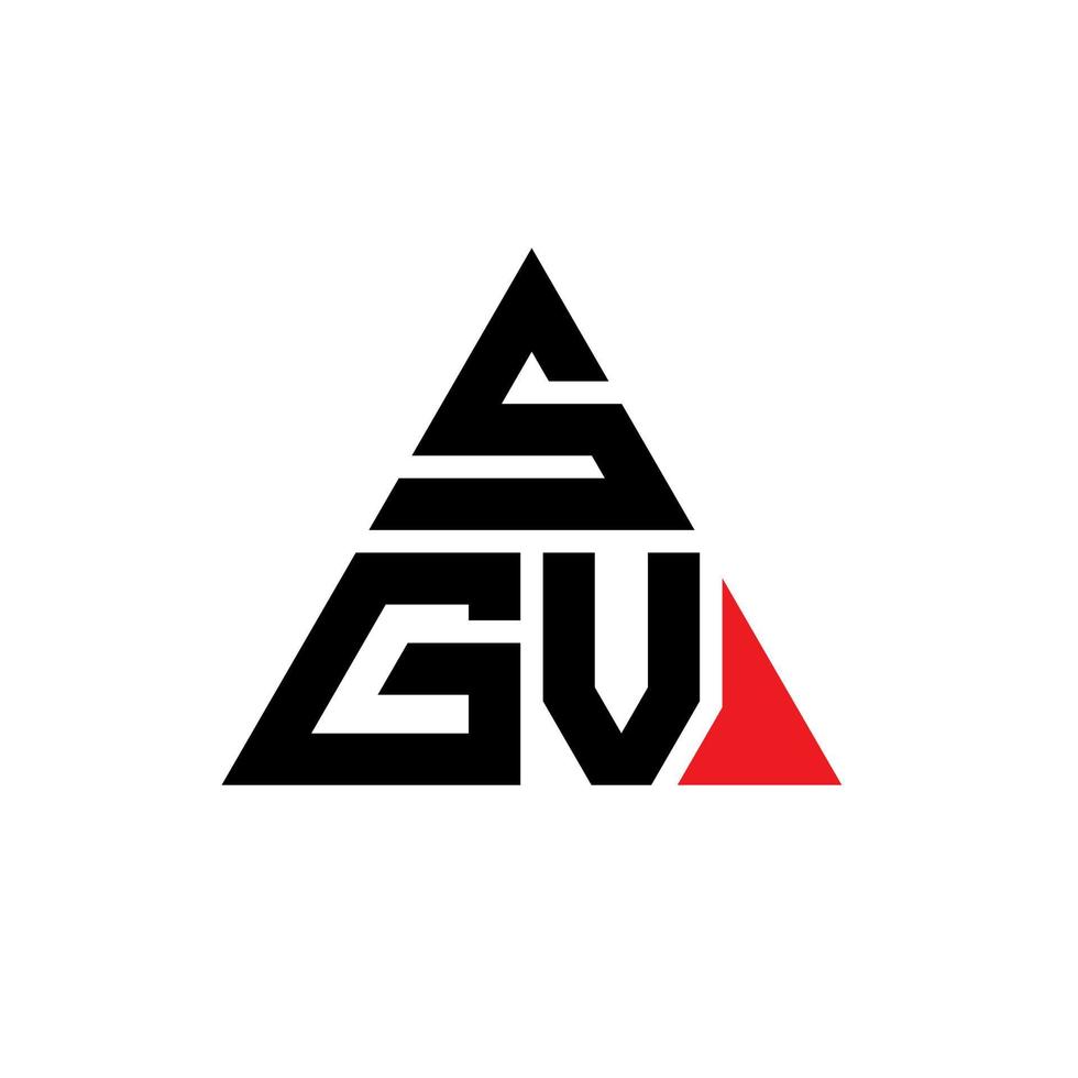 SGV triangle letter logo design with triangle shape. SGV triangle logo design monogram. SGV triangle vector logo template with red color. SGV triangular logo Simple, Elegant, and Luxurious Logo.