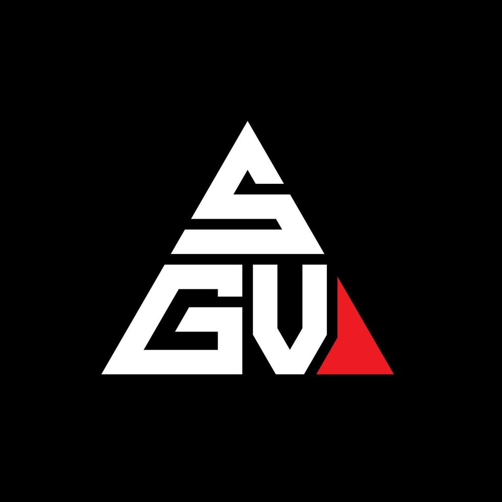 diseño de logotipo de letra triangular sgv con forma de triángulo. monograma de diseño de logotipo de triángulo sgv. plantilla de logotipo de vector de triángulo sgv con color rojo. logotipo triangular sgv logotipo simple, elegante y lujoso.