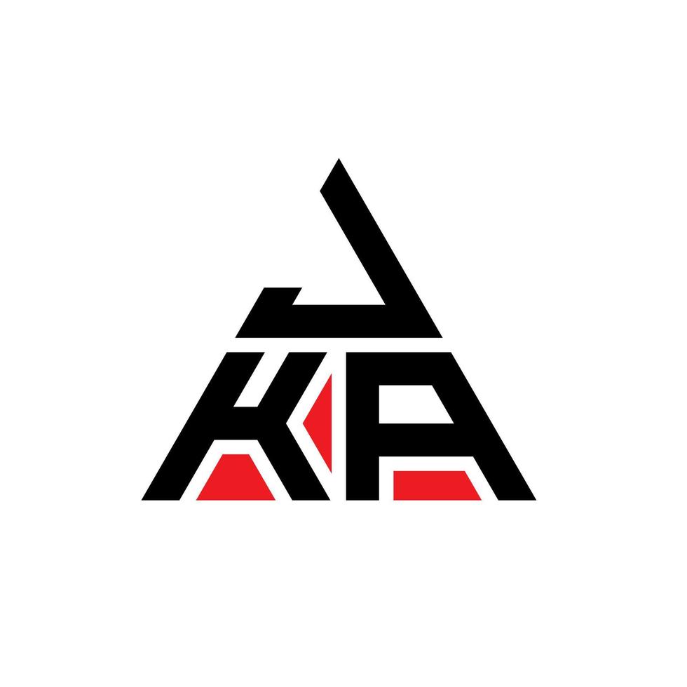 diseño de logotipo de letra triangular jka con forma de triángulo. monograma de diseño del logotipo del triángulo jka. plantilla de logotipo de vector de triángulo jka con color rojo. logotipo triangular jka logotipo simple, elegante y lujoso.