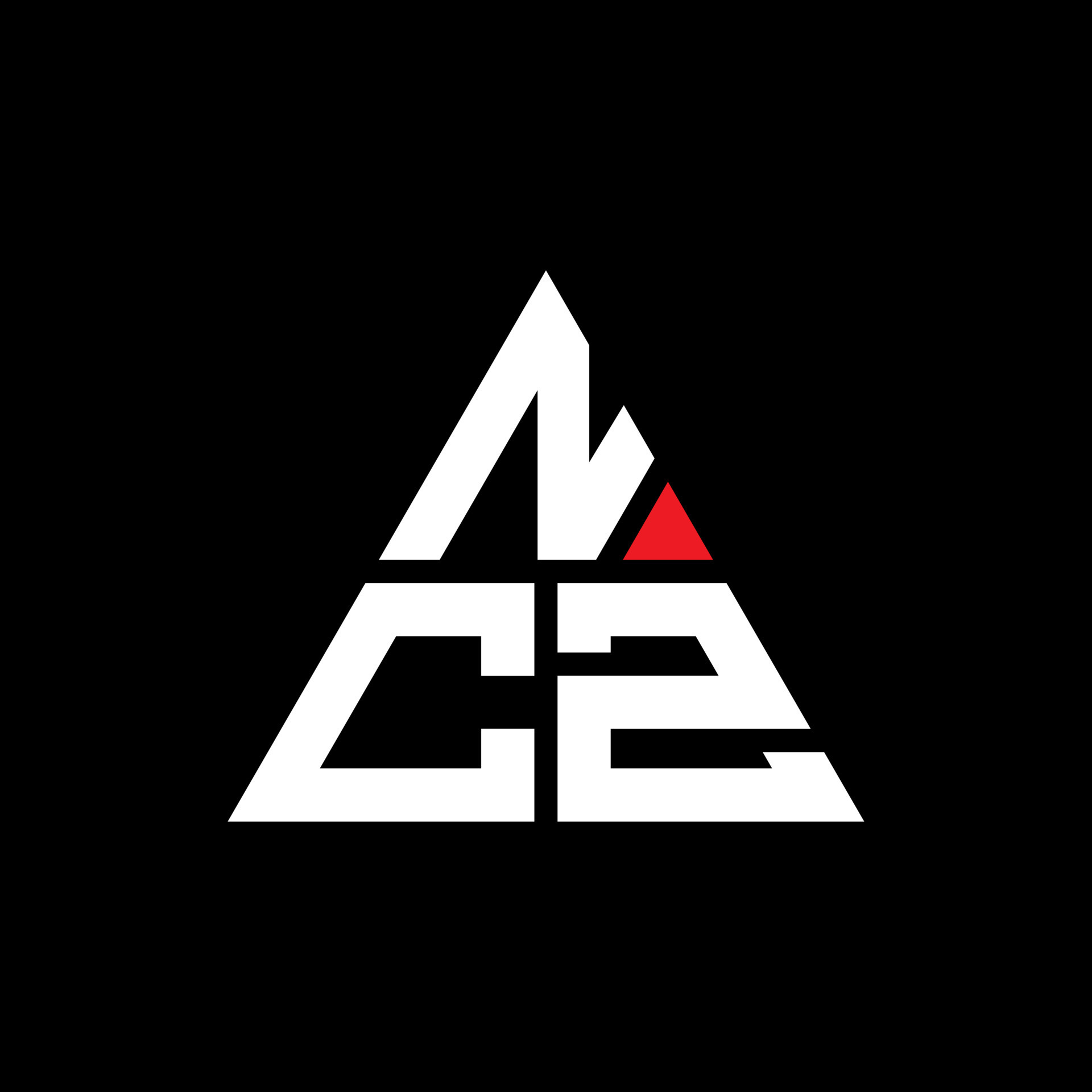 NCZ triangle letter logo design with triangle shape. NCZ triangle logo