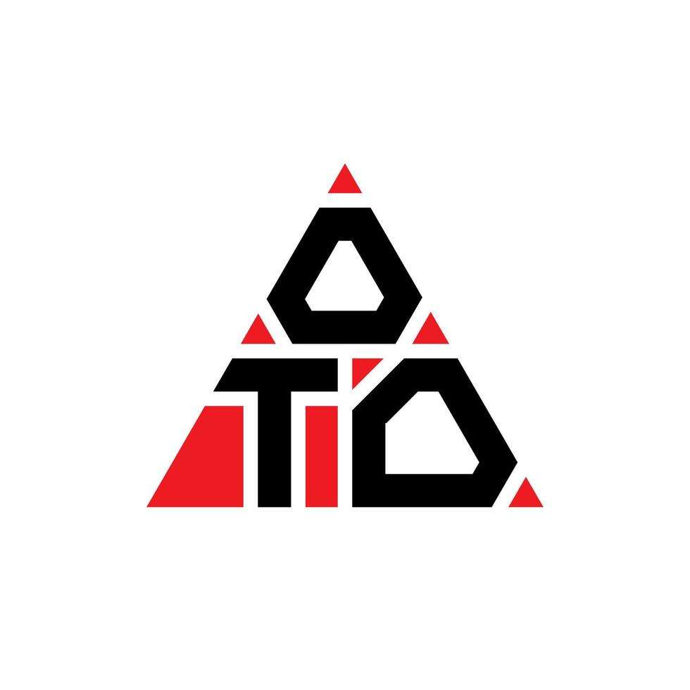 oto diseño de logotipo de letra triangular con forma de triángulo. monograma de diseño del logotipo del triángulo oto. plantilla de logotipo de vector de triángulo oto con color rojo. logotipo triangular oto logotipo simple, elegante y lujoso.