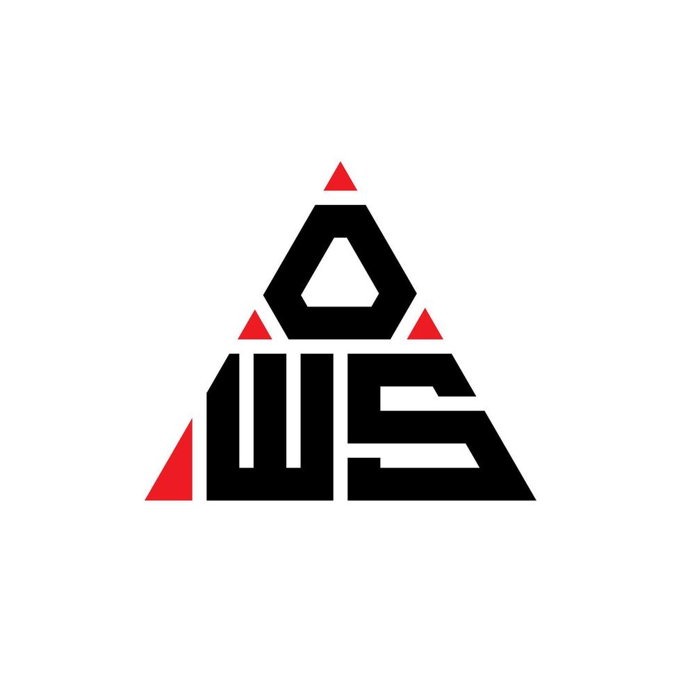 diseño de logotipo de letra triangular de ows con forma de triángulo. monograma de diseño de logotipo de triángulo de ows. plantilla de logotipo de vector de triángulo de ows con color rojo. ows logo triangular logo simple, elegante y lujoso.