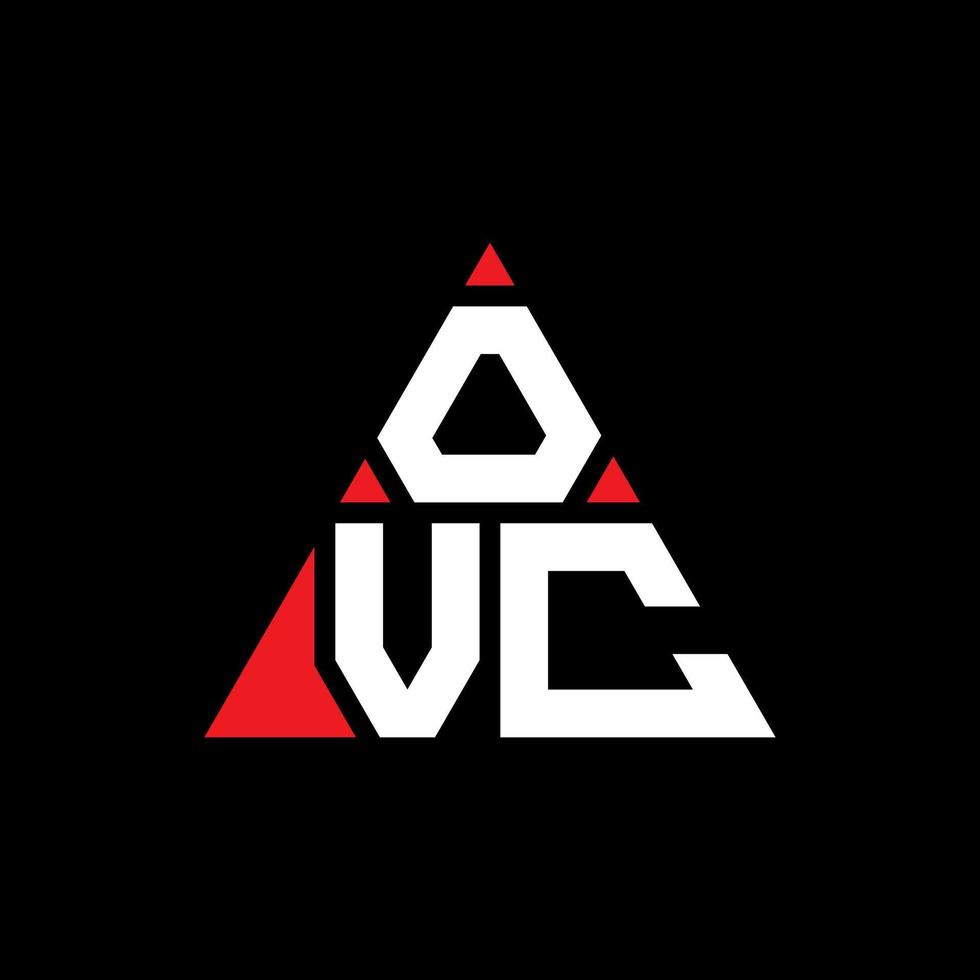 diseño de logotipo de letra triangular ovc con forma de triángulo. monograma de diseño de logotipo de triángulo ovc. plantilla de logotipo de vector de triángulo ovc con color rojo. logo triangular ovc logo simple, elegante y lujoso.