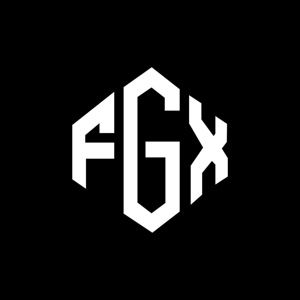 diseño de logotipo de letra fgx con forma de polígono. diseño de logotipo de forma de cubo y polígono fgx. Plantilla de logotipo vectorial hexagonal fgx colores blanco y negro. Monograma fgx, logotipo empresarial y inmobiliario. vector