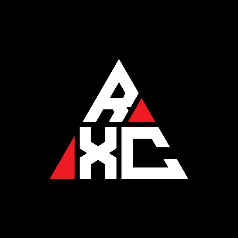 Diseño de logotipo de letra triangular rxc con forma de triángulo. monograma de diseño de logotipo de triángulo rxc. plantilla de logotipo de vector de triángulo rxc con color rojo. logotipo triangular rxc logotipo simple, elegante y lujoso.