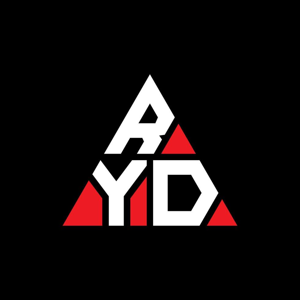 diseño de logotipo de letra de triángulo ryd con forma de triángulo. monograma de diseño del logotipo del triángulo ryd. plantilla de logotipo de vector de triángulo ryd con color rojo. logotipo triangular ryd logotipo simple, elegante y lujoso.