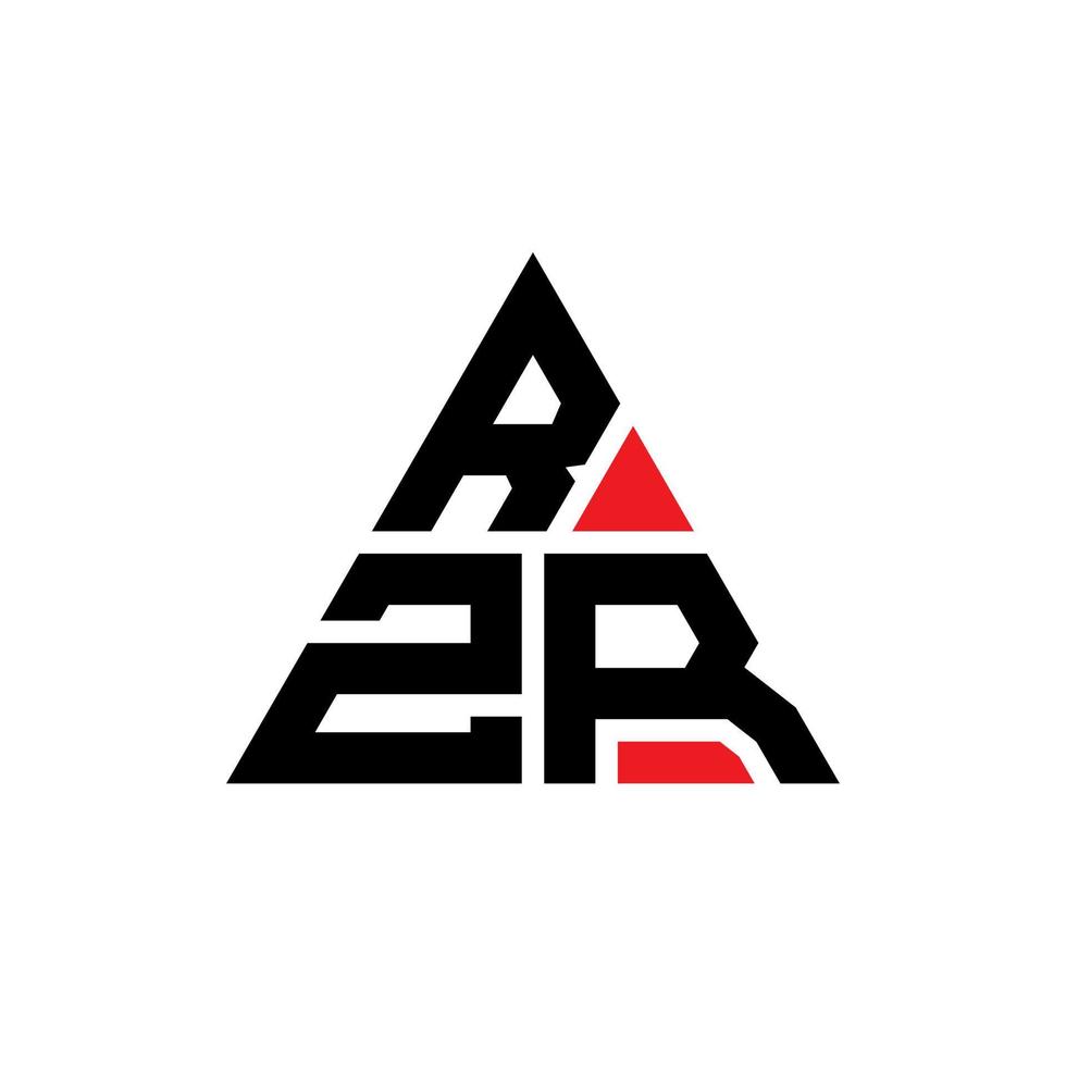 diseño de logotipo de letra triangular rzr con forma de triángulo. monograma de diseño del logotipo del triángulo rzr. plantilla de logotipo de vector de triángulo rzr con color rojo. logotipo triangular rzr logotipo simple, elegante y lujoso.