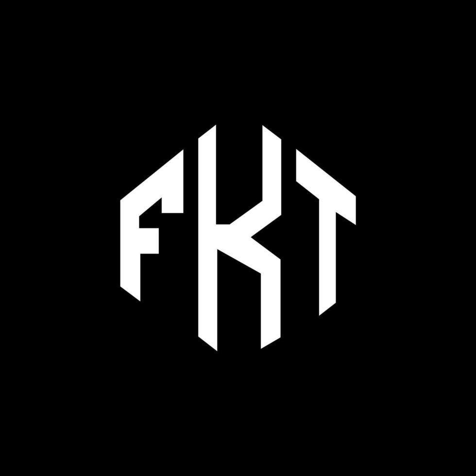 FKT letter logo design with polygon shape. FKT polygon and cube shape logo design. FKT hexagon vector logo template white and black colors. FKT monogram, business and real estate logo.