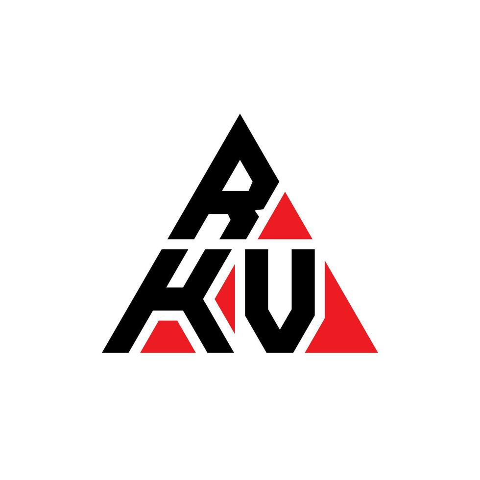 diseño de logotipo de letra triangular rkv con forma de triángulo. monograma de diseño del logotipo del triángulo rkv. plantilla de logotipo de vector de triángulo rkv con color rojo. logotipo triangular rkv logotipo simple, elegante y lujoso.