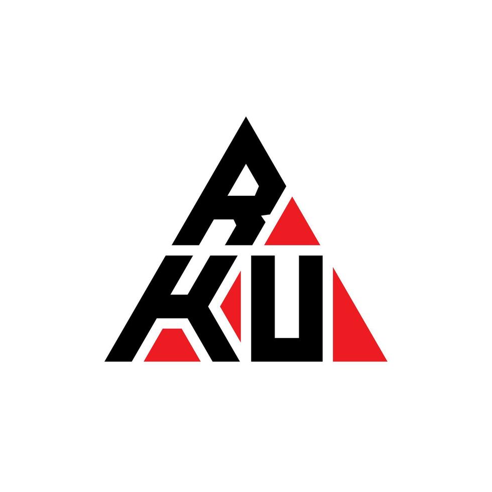 RKU triangle letter logo design with triangle shape. RKU triangle logo