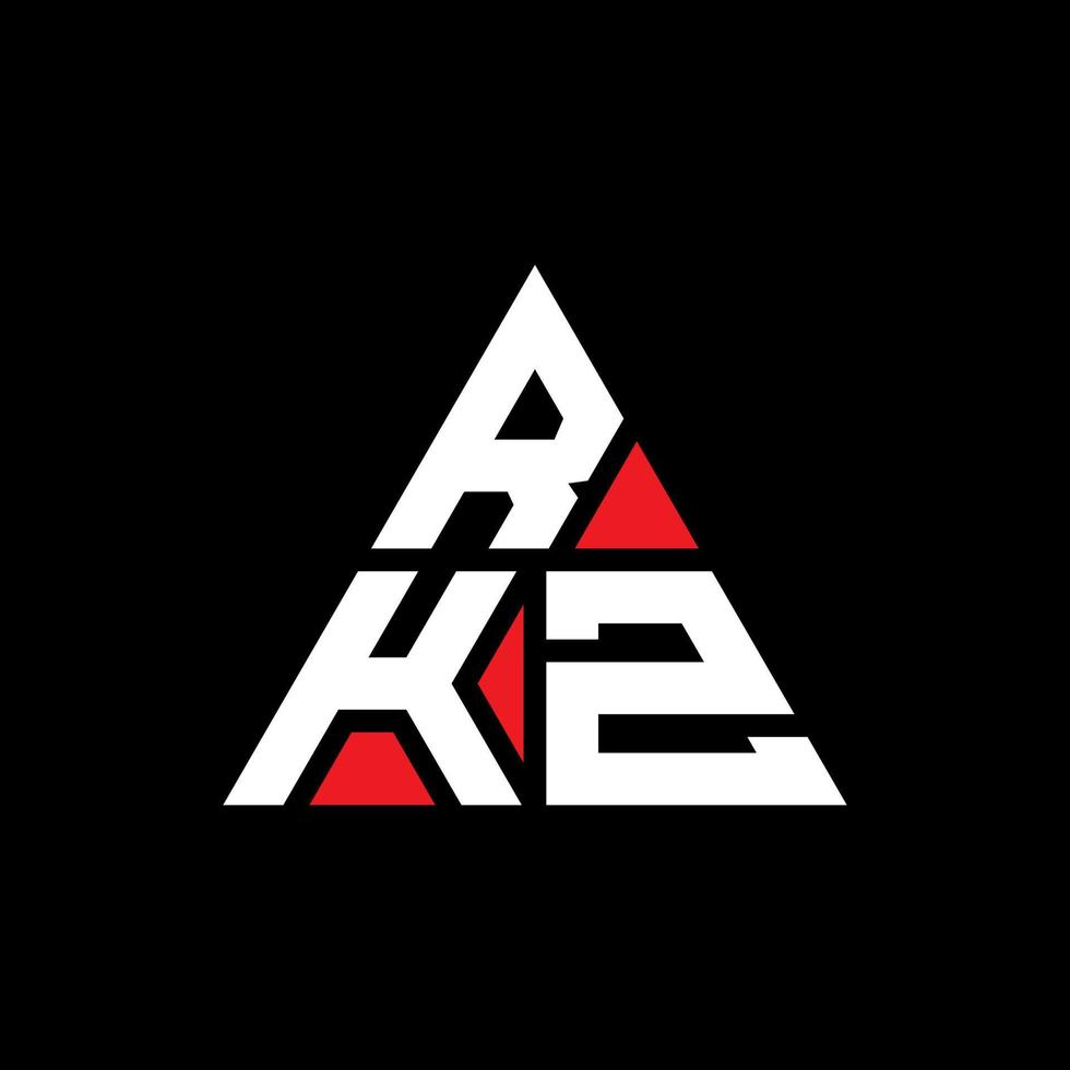 RKZ triangle letter logo design with triangle shape. RKZ triangle logo design monogram. RKZ triangle vector logo template with red color. RKZ triangular logo Simple, Elegant, and Luxurious Logo.