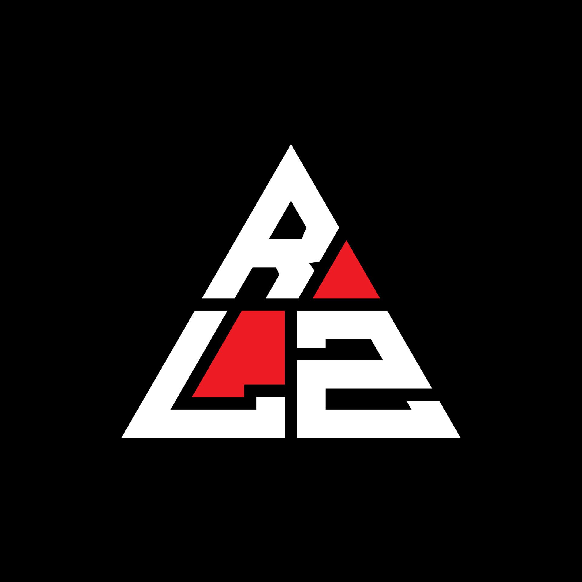 RLZ triangle letter logo design with triangle shape. RLZ triangle logo