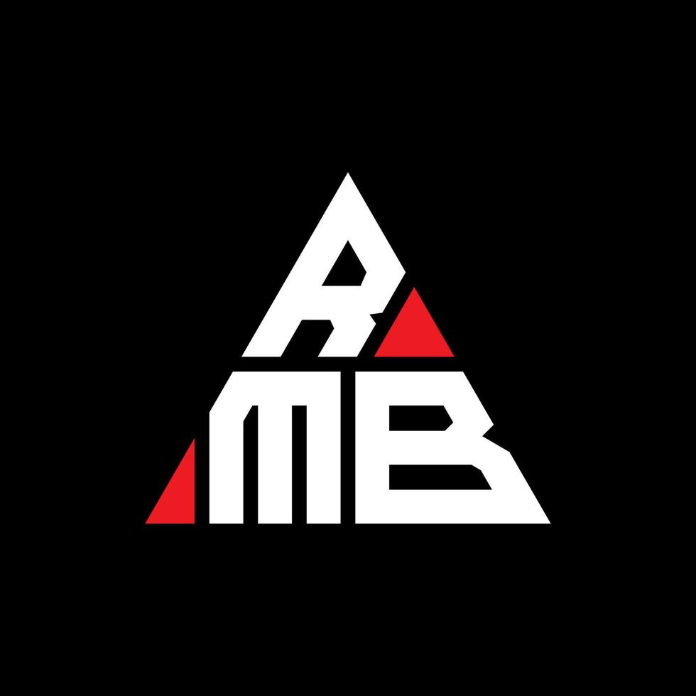 diseño de logotipo de letra de triángulo rmb con forma de triángulo. monograma de diseño de logotipo de triángulo rmb. plantilla de logotipo de vector de triángulo rmb con color rojo. logo triangular rmb logo simple, elegante y lujoso.