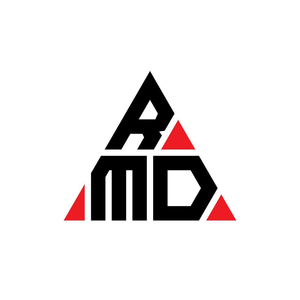 diseño de logotipo de letra triangular rmd con forma de triángulo. monograma de diseño de logotipo de triángulo rmd. plantilla de logotipo de vector de triángulo rmd con color rojo. logotipo triangular rmd logotipo simple, elegante y lujoso.