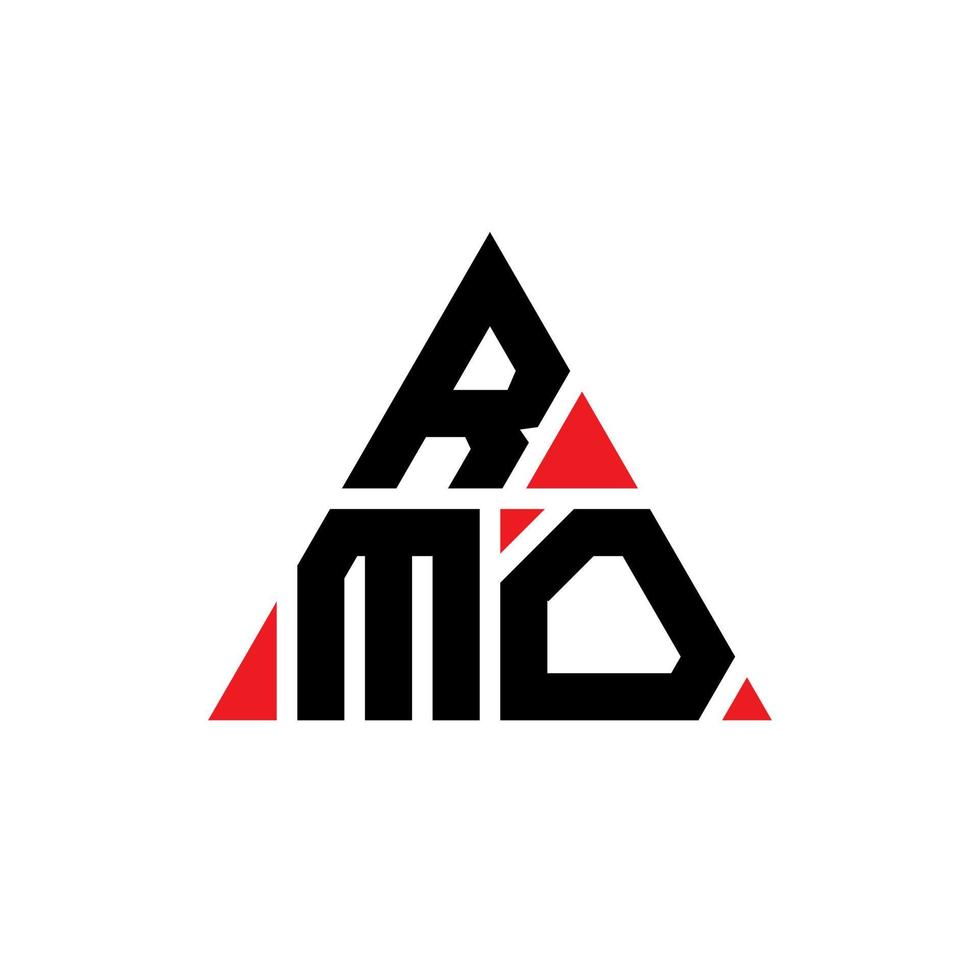 diseño de logotipo de letra triangular rmo con forma de triángulo. monograma de diseño de logotipo de triángulo rmo. plantilla de logotipo de vector de triángulo rmo con color rojo. logotipo triangular rmo logotipo simple, elegante y lujoso.