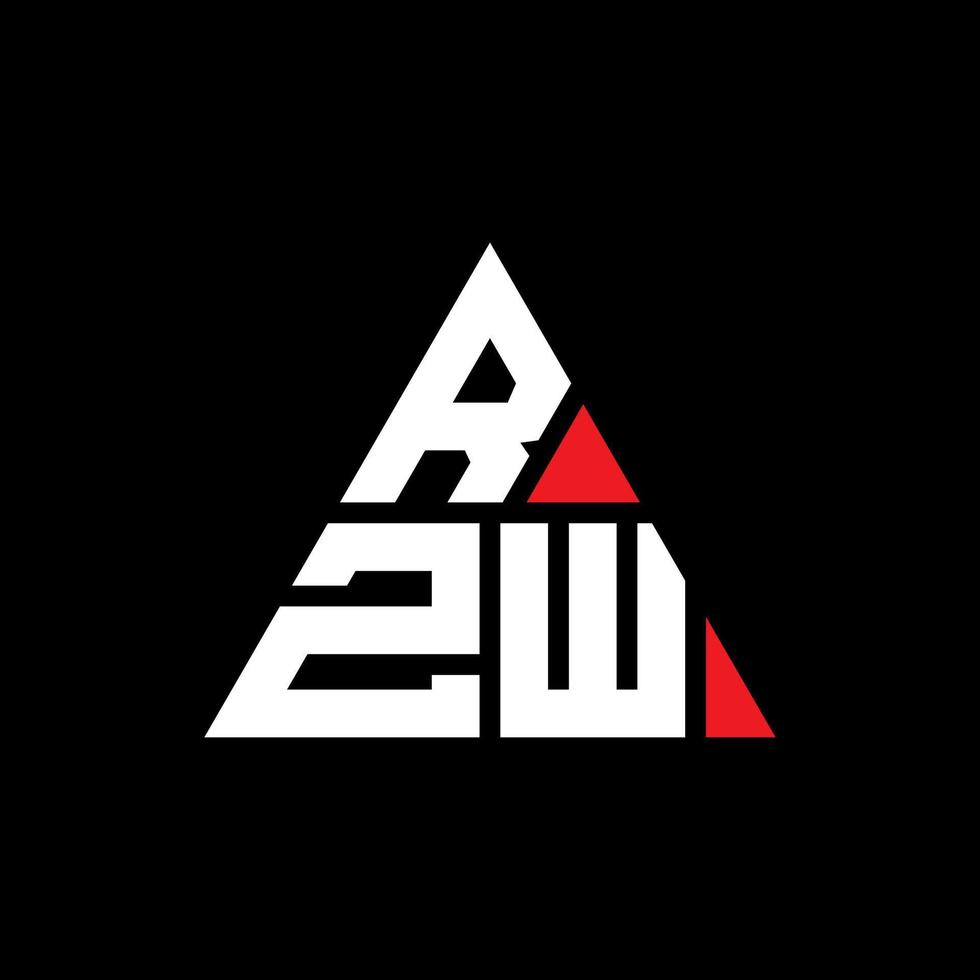 diseño de logotipo de letra triangular rzw con forma de triángulo. monograma de diseño del logotipo del triángulo rzw. plantilla de logotipo de vector de triángulo rzw con color rojo. logotipo triangular rzw logotipo simple, elegante y lujoso.