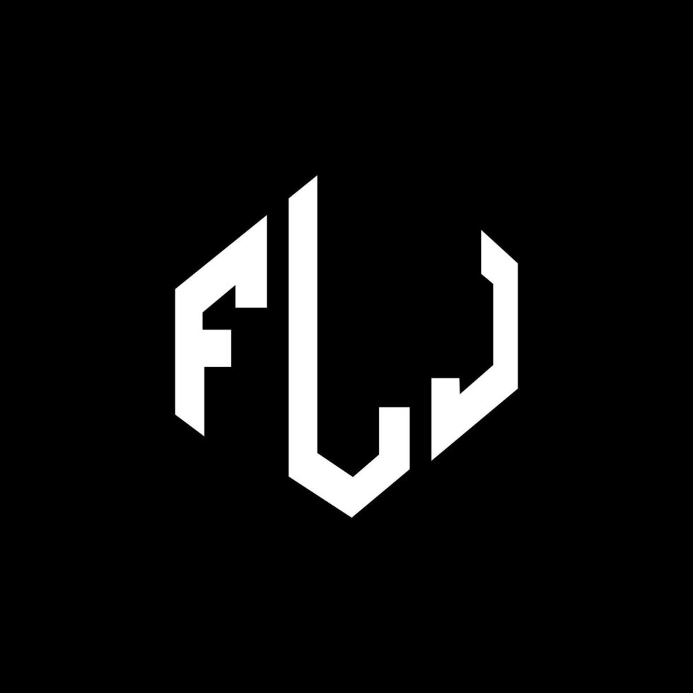 FLJ letter logo design with polygon shape. FLJ polygon and cube shape logo design. FLJ hexagon vector logo template white and black colors. FLJ monogram, business and real estate logo.