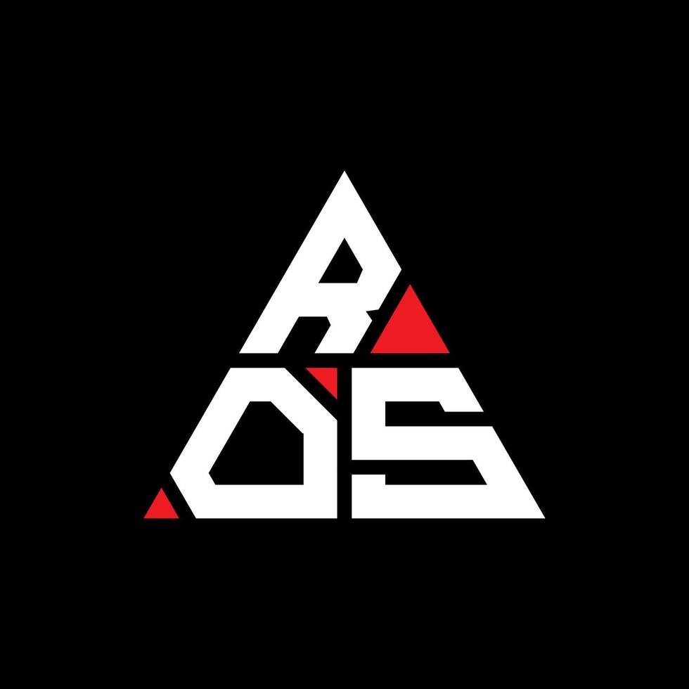 diseño de logotipo de letra de triángulo ros con forma de triángulo. monograma de diseño del logotipo del triángulo ros. plantilla de logotipo de vector de triángulo ros con color rojo. logo triangular ros logo simple, elegante y lujoso.