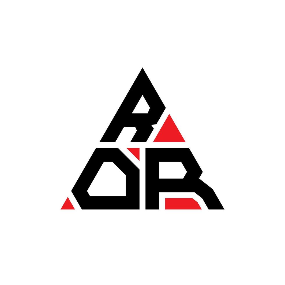 diseño de logotipo de letra de triángulo ror con forma de triángulo. monograma de diseño de logotipo de triángulo ror. plantilla de logotipo de vector de triángulo ror con color rojo. logotipo triangular ror logotipo simple, elegante y lujoso.