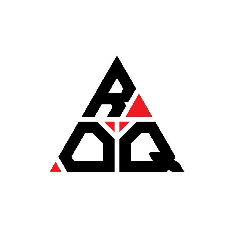 diseño de logotipo de letra de triángulo roq con forma de triángulo. monograma de diseño del logotipo del triángulo roq. plantilla de logotipo vectorial de triángulo roq con color rojo. logotipo triangular roq logotipo simple, elegante y lujoso. vector