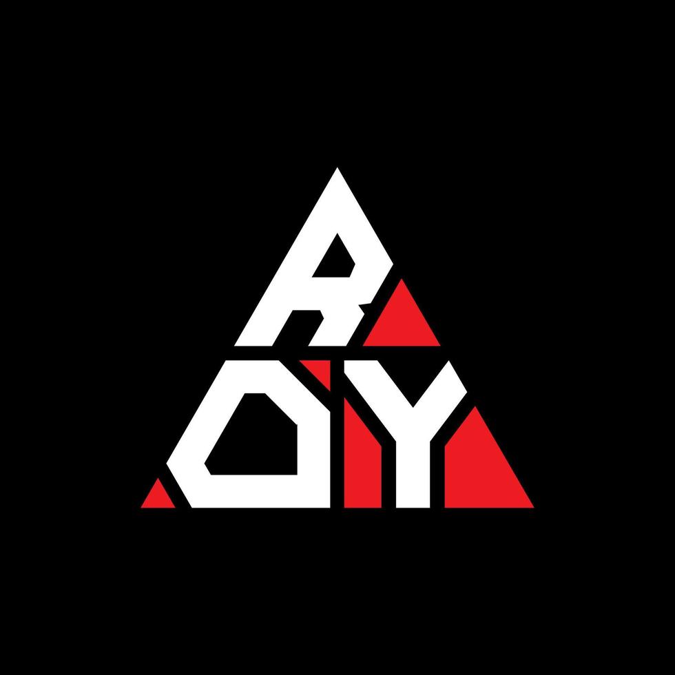 diseño del logotipo de la letra del triángulo roy con forma de triángulo. monograma de diseño del logotipo del triángulo roy. plantilla de logotipo de vector de triángulo roy con color rojo. logo triangular roy logo simple, elegante y lujoso.