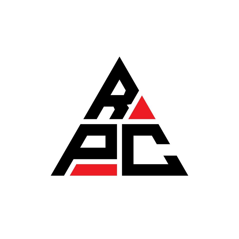 diseño de logotipo de letra triangular rpc con forma de triángulo. monograma de diseño de logotipo de triángulo rpc. plantilla de logotipo de vector de triángulo rpc con color rojo. logo triangular rpc logo simple, elegante y lujoso.