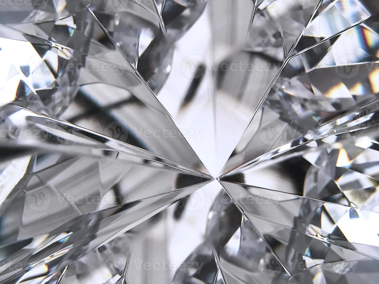 primer plano de textura de diamante y caleidoscopio. vista superior de la piedra preciosa redonda 3d, ilustración 3d foto