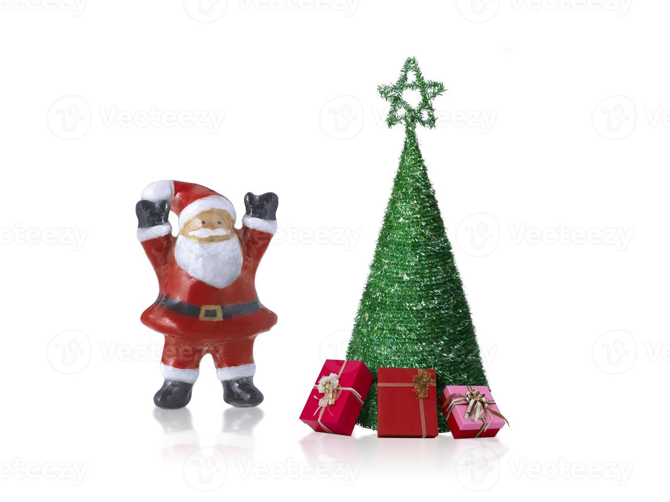 Christmas decorations on white background photo