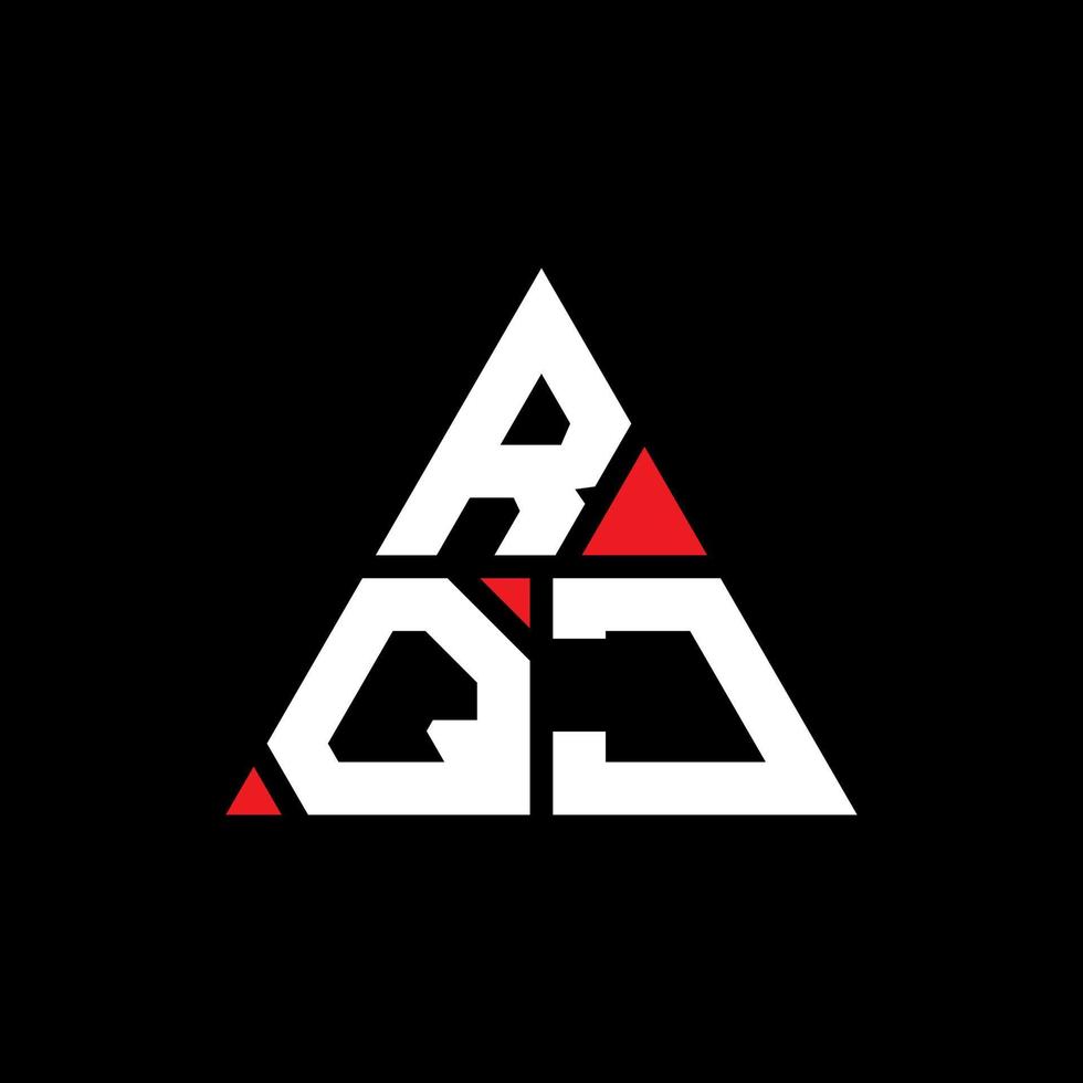 diseño de logotipo de letra triangular rqj con forma de triángulo. monograma de diseño de logotipo de triángulo rqj. plantilla de logotipo de vector de triángulo rqj con color rojo. logotipo triangular rqj logotipo simple, elegante y lujoso.